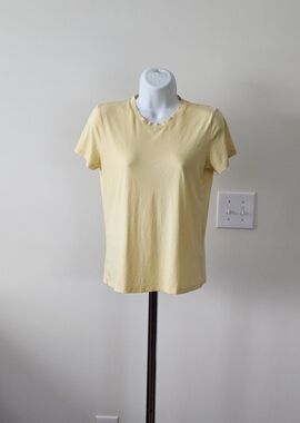 VINCE Pima Cotton Tee Yellow Size Medium